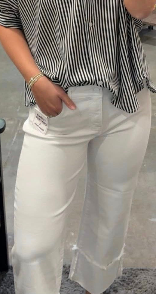 Jennifer White Wide Leg Tummy Control Jeans