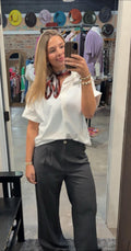 Charcoal Wide Leg Trousers