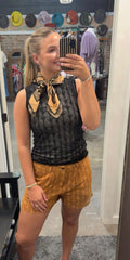 Cowboy Mesh Lined Sleeveless Tank