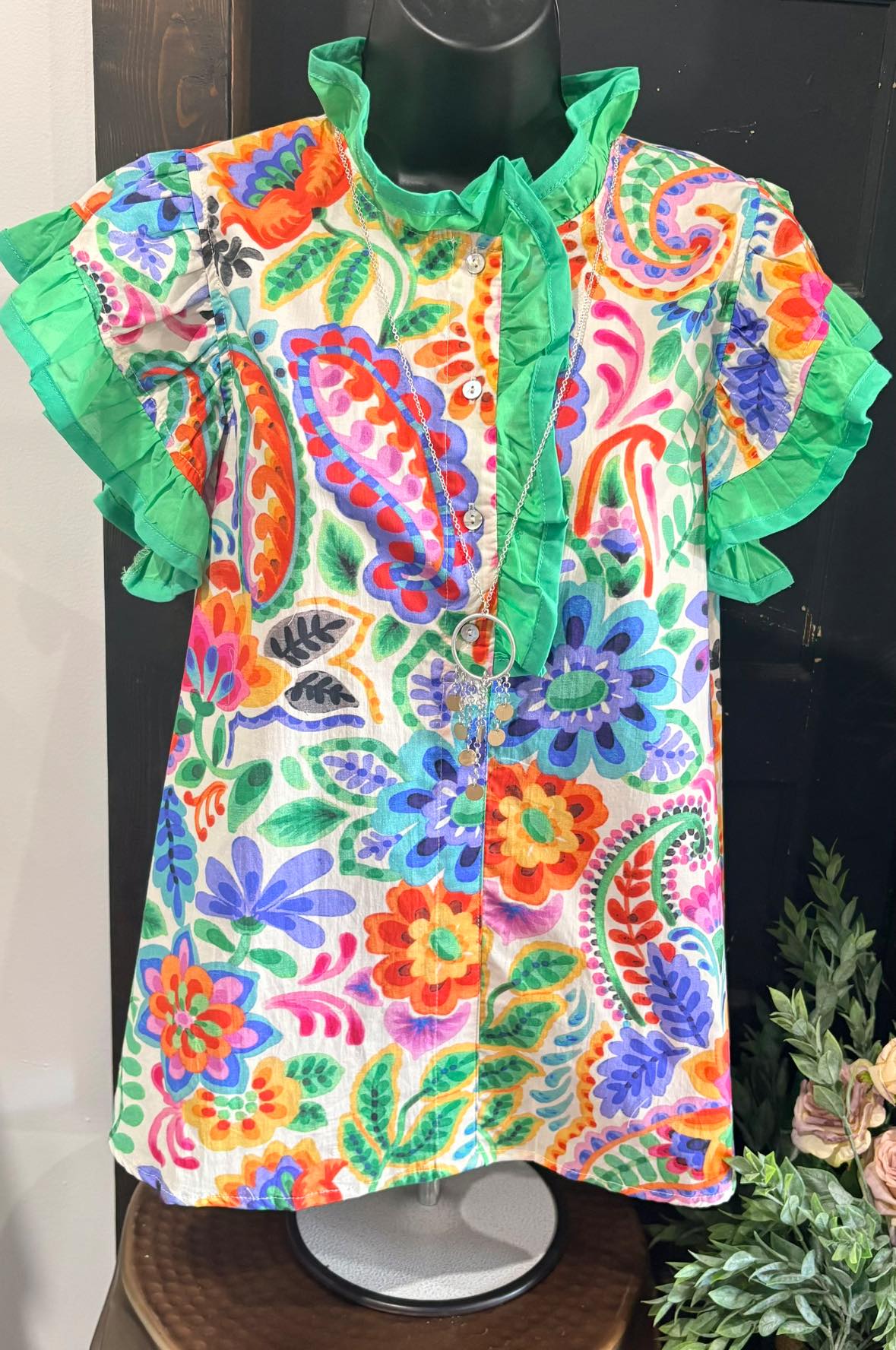 Frolic and Play Floral Ruffle Top