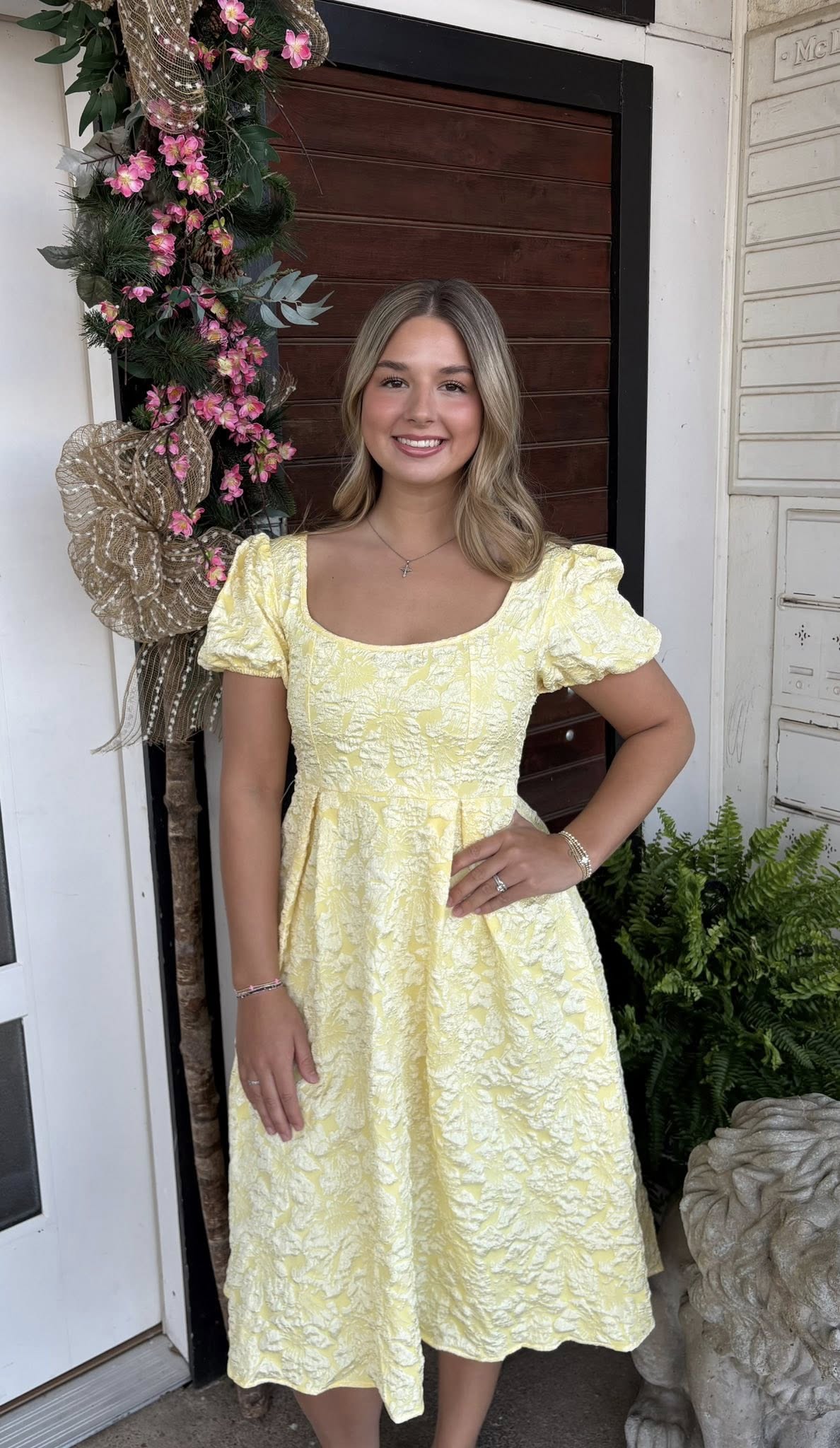 Yellow Puff Sleeve Dress