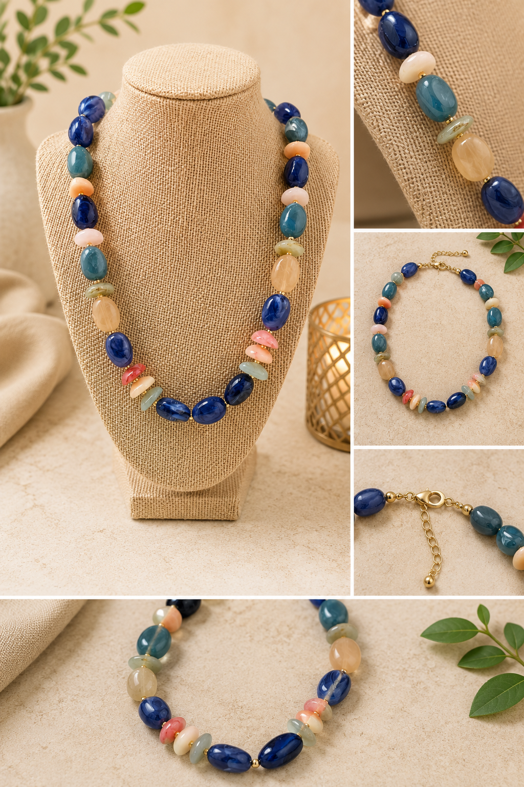 Multi beaded Resin necklace