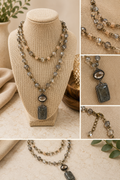 Layered multi strand design necklace