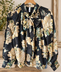 Navy Floral Top