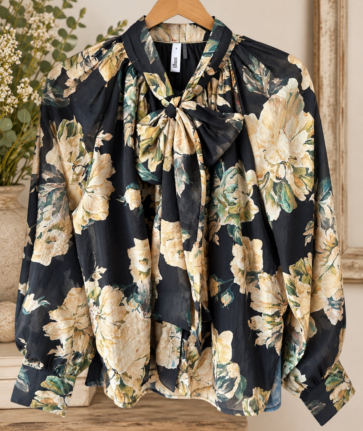 Navy Floral Top