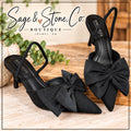 Black Kitten Heel