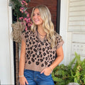 Sleeveless leopard sweater