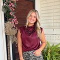 Sleeveless Wine Top