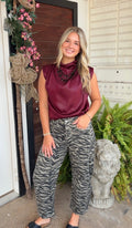 Zebra denim jean