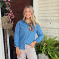Long Sleeve Denim Top