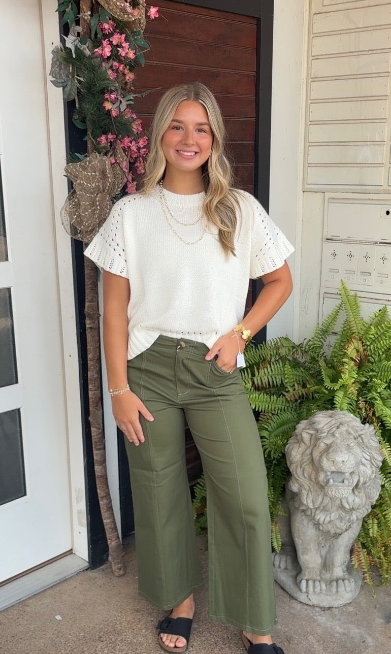 Green Crop Pant