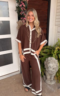 Brown/White Striped Set