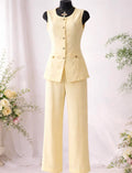 Butter Yellow Wide Leg Trousers
