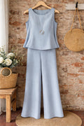 Light Blue Wide Leg Trousers
