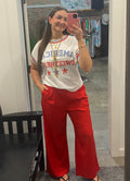 Red Wide Leg Pants