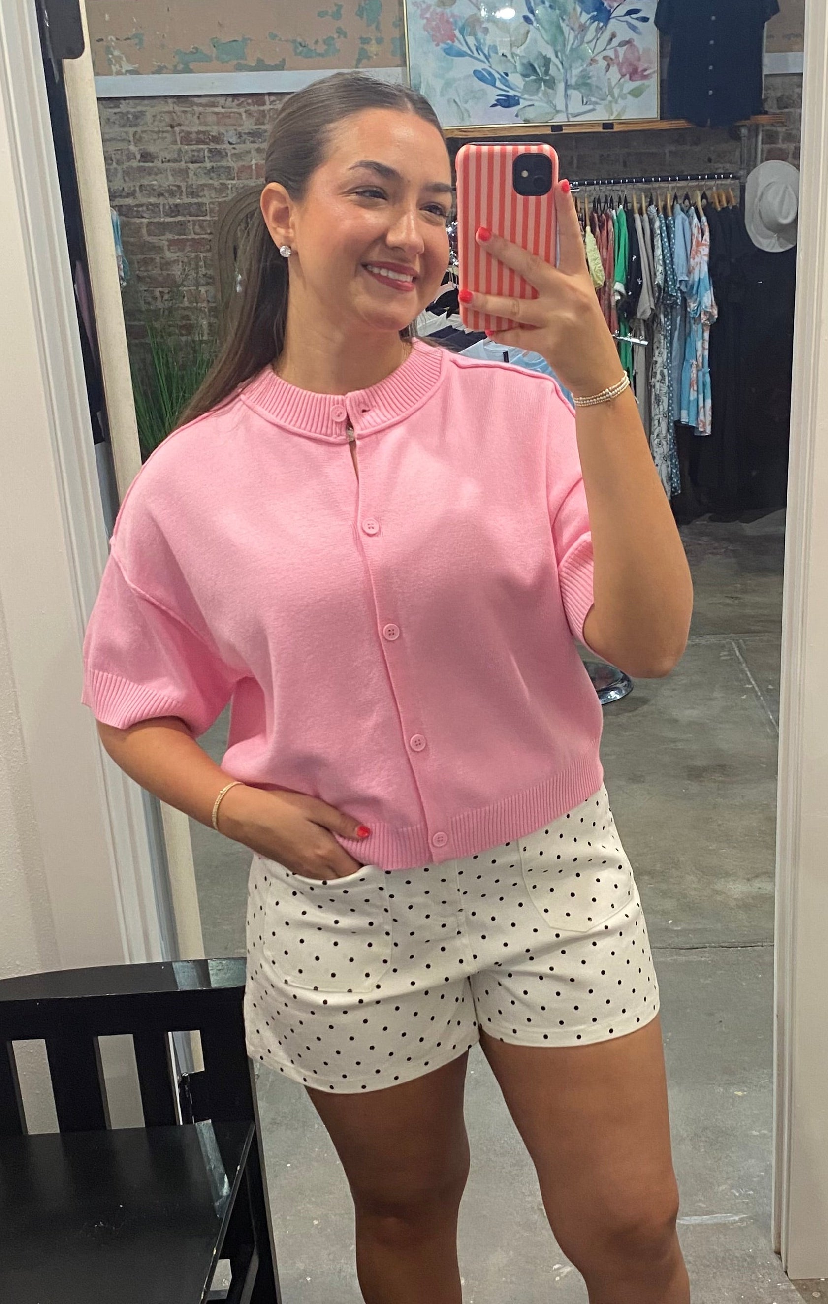 Polka Dot High Rise Shorts