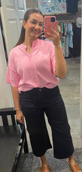 Navy Cropped Pants