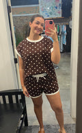 Brown Polka Dot Lounge Set