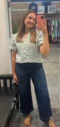 Anniewear Dark Wash Wide Leg Jeans