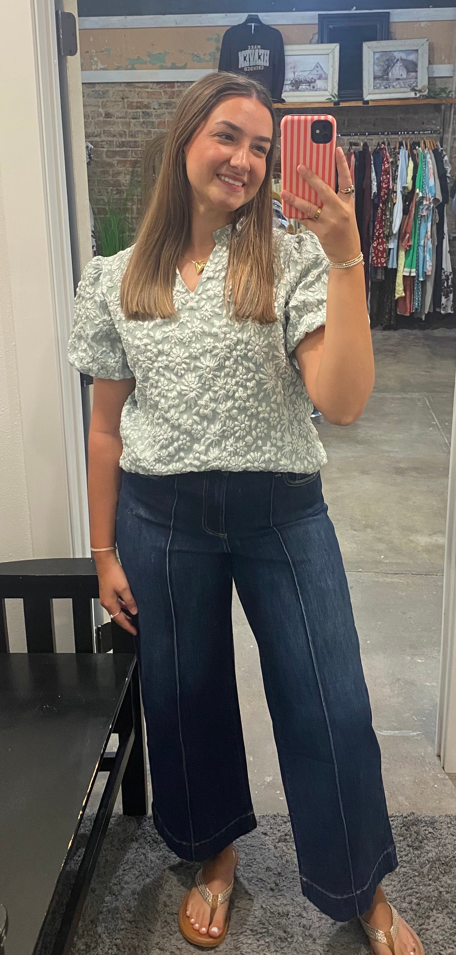 Anniewear Dark Wash Wide Leg Jeans