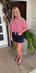 Red Gingham Button Down