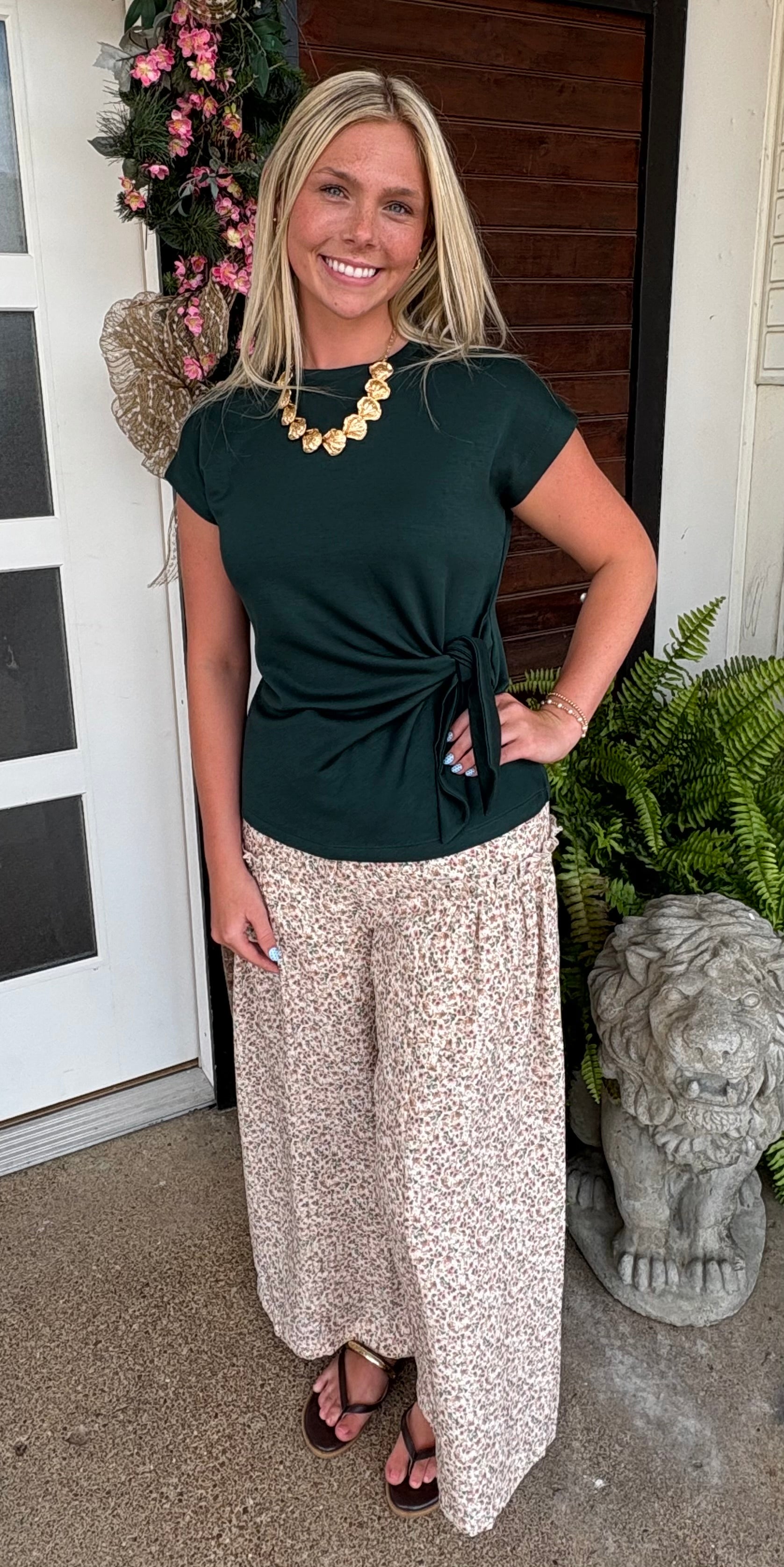 Floral Wide Leg Pants