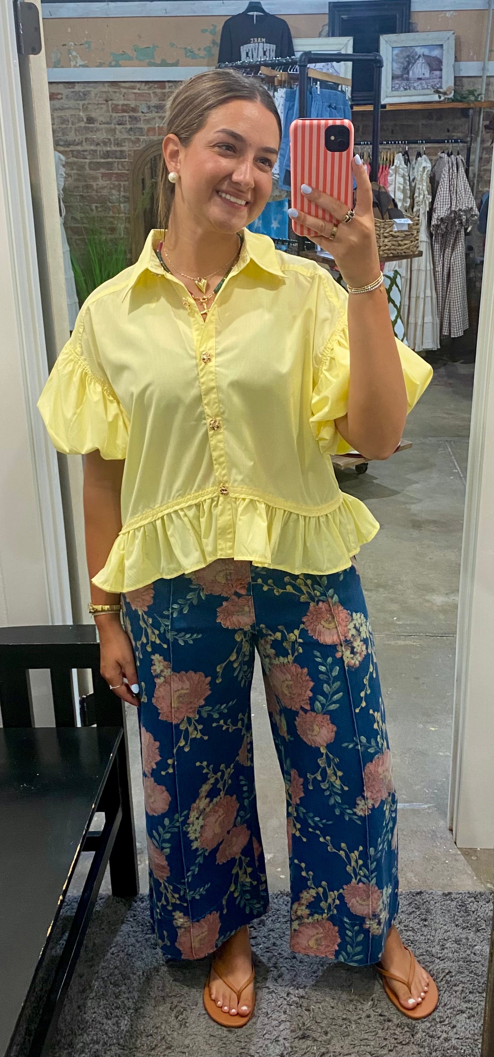 Yellow Peplum Blouse