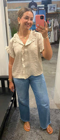 Champagne Ruffle Top