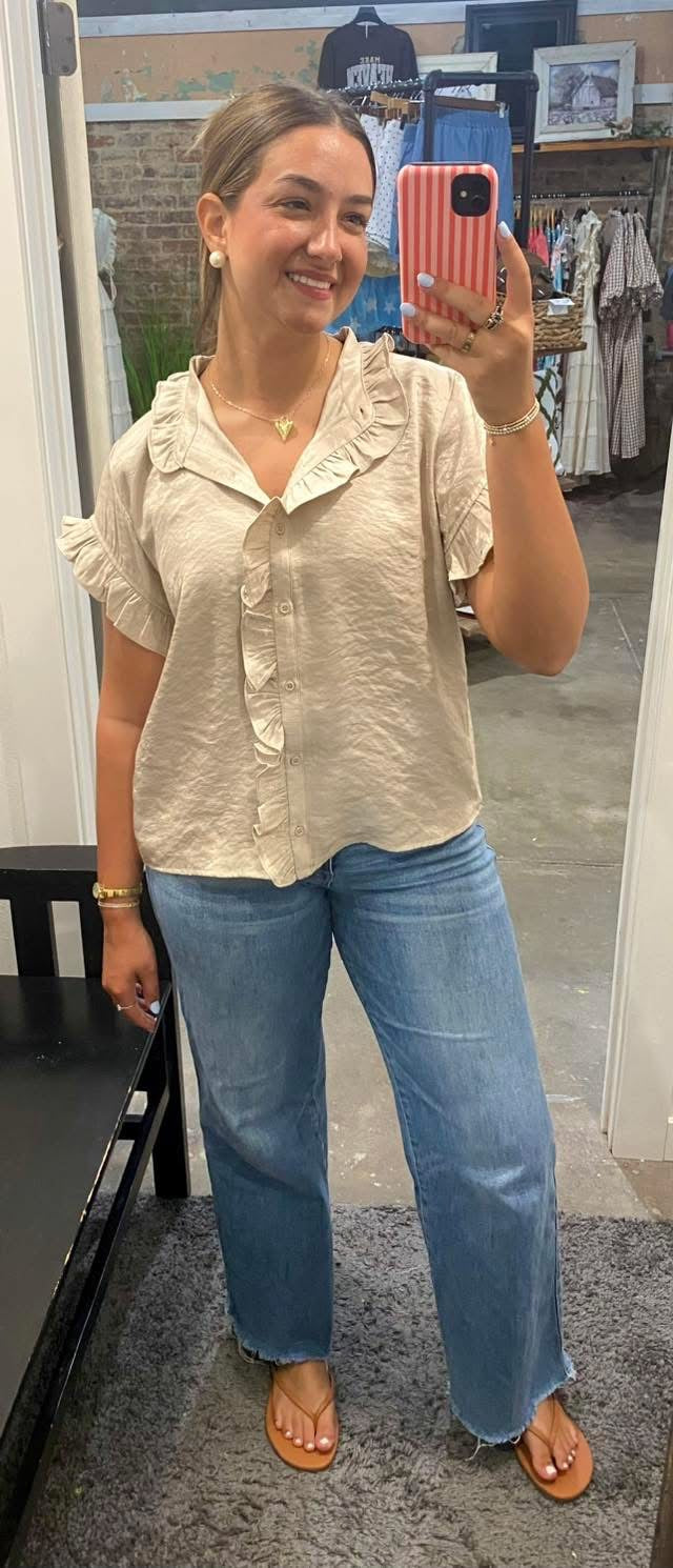 Champagne Ruffle Top