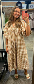 Gingham Midi Dress