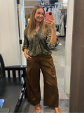 Brown Pleated Pant
