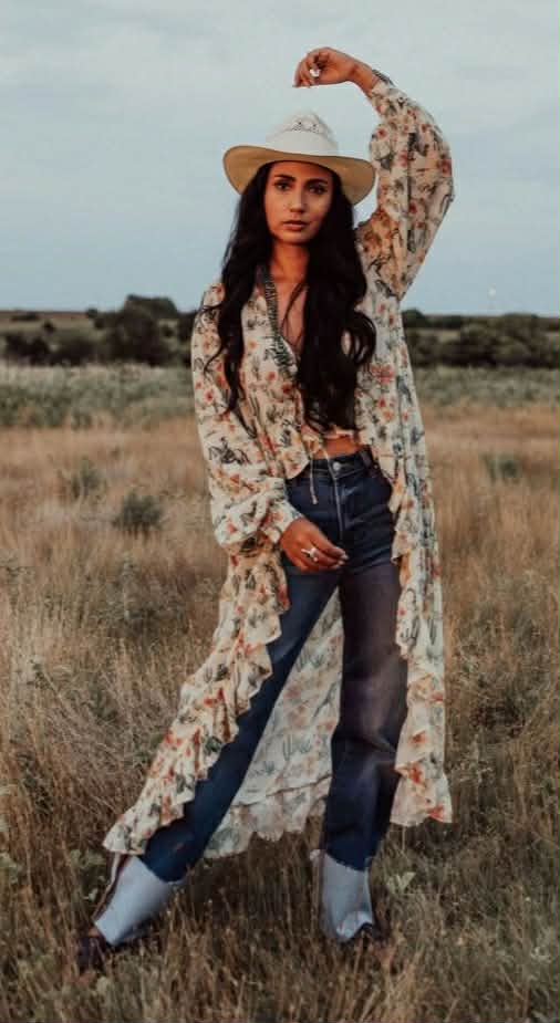 Floral Ruffle Kimono