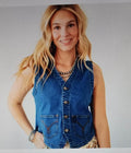 Button-Front Denim Vest
