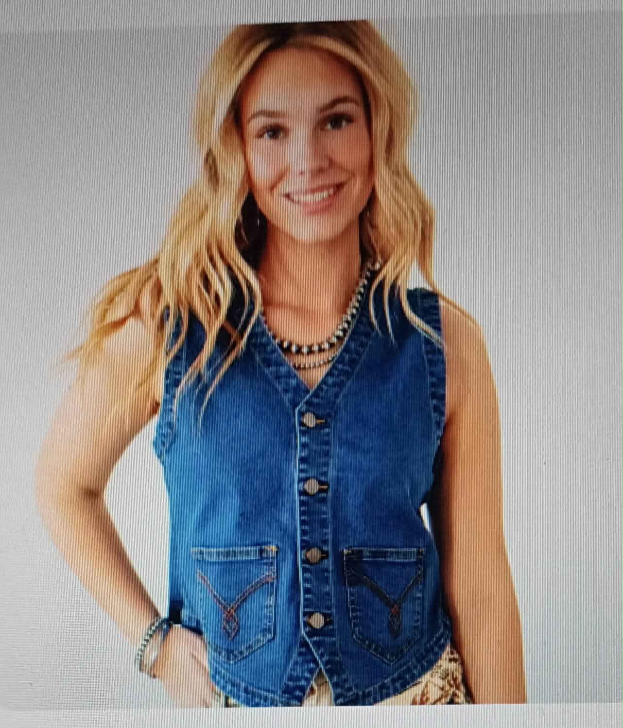 Button-Front Denim Vest